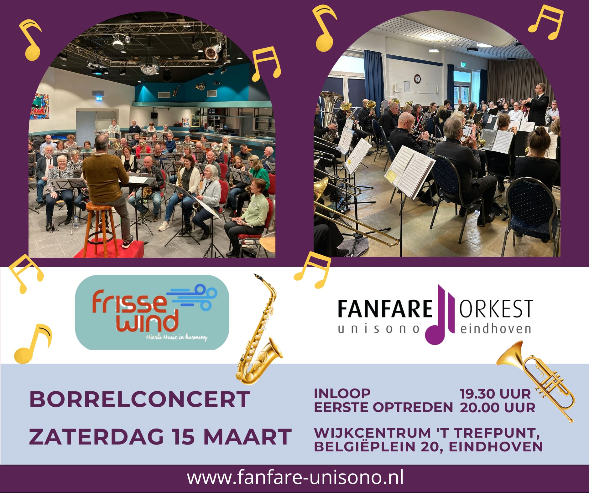 Borrelconcert Fanfare Unisono en harmonie Frisse Wind Mierlo 15 maart